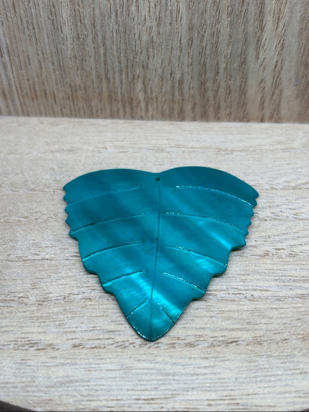 Teal Leaf Pendant Charm